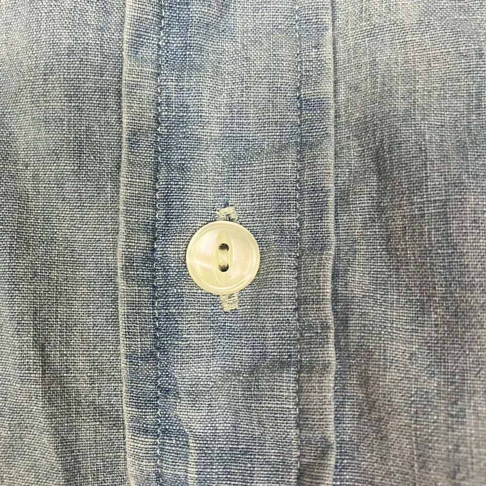 VTG Polo Ralph Lauren Chambray Shirt Mens XL Blue Long Sleeve Utility Workwear